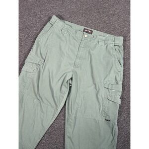 True Spec Cargo Double Knee Pants Men 40x32 (Fits 40x31) Green Military Ripstop